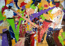 Load image into Gallery viewer, Jazz Explosion Painting, African American Art, Musical Instrument, Wall Art, Musical Abstract, Jazz Art, Wall Decor Art, Colorful Art, Print