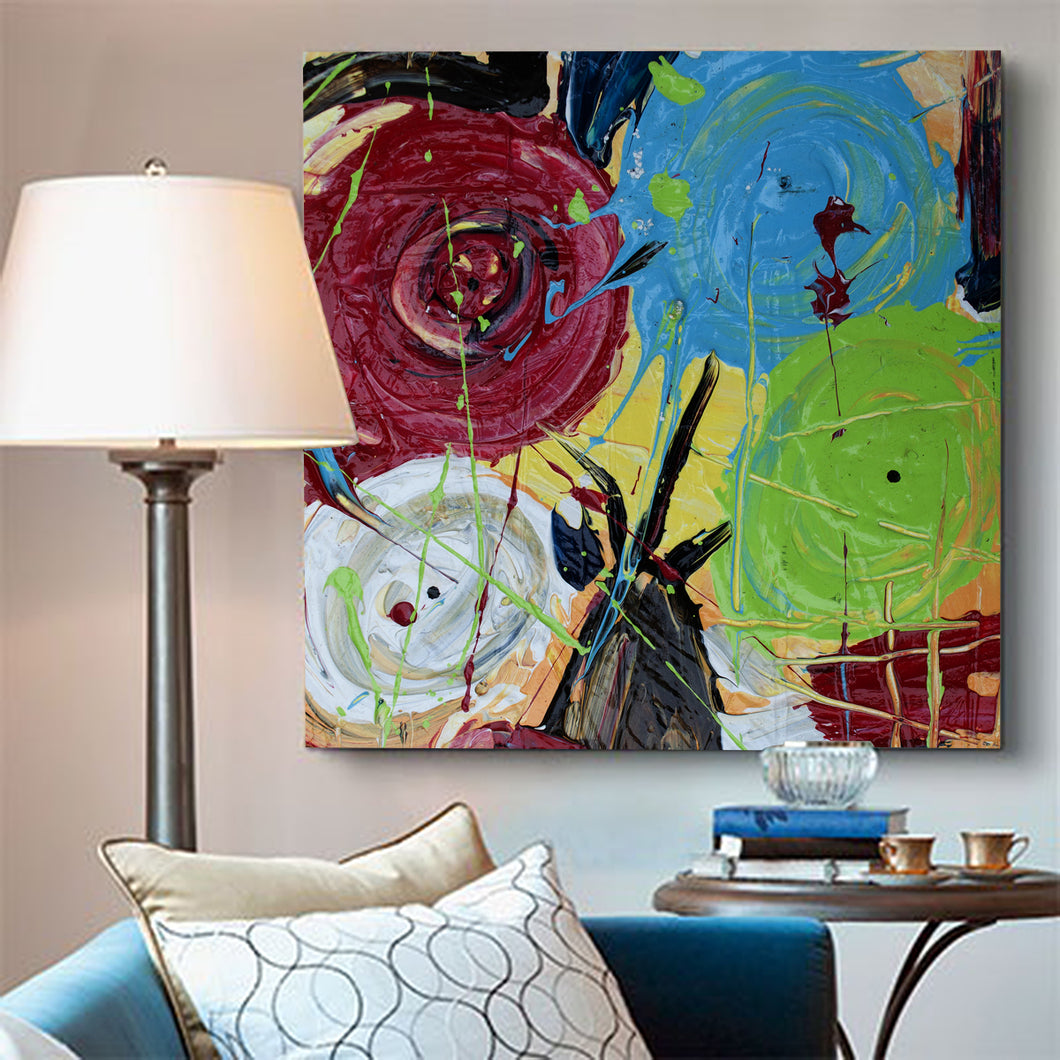 Circle of Flowers Canvas Art