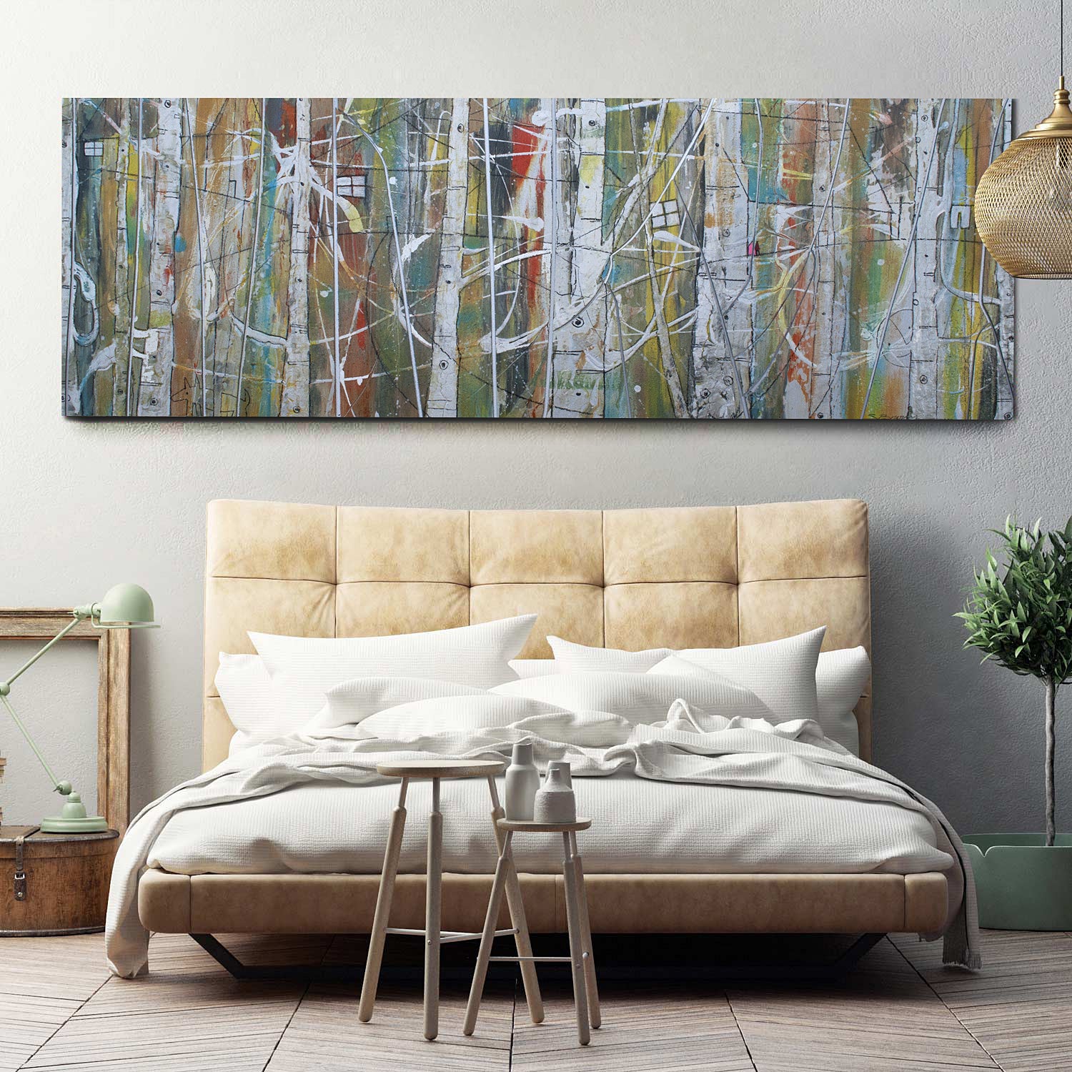 Earthy Birch Canvas Art